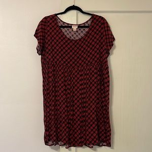 Red Plaid Mini Dress